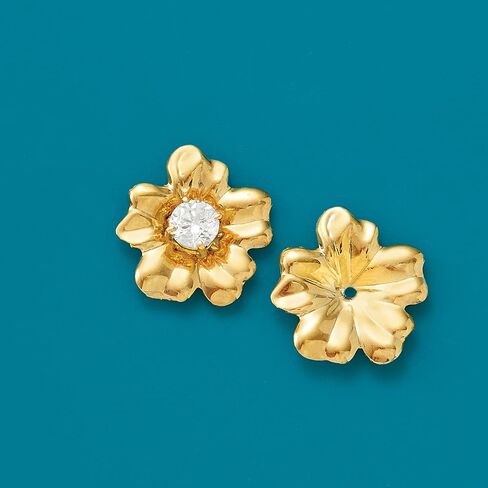 Ross-Simons 14kt Yellow Gold Flower Petal Earring Jackets in Kuwait