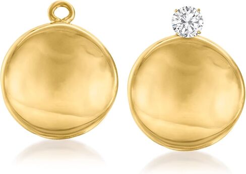 سترات روس سيمونز 14kt الذهب الأصفر مقعر صغير القرص انخفاض القرط in Kuwait