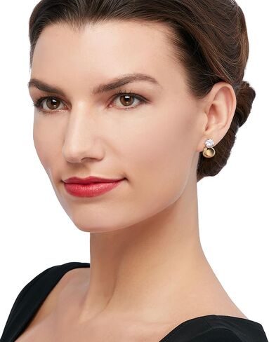 سترات روس سيمونز 14kt الذهب الأصفر مقعر صغير القرص انخفاض القرط in Kuwait