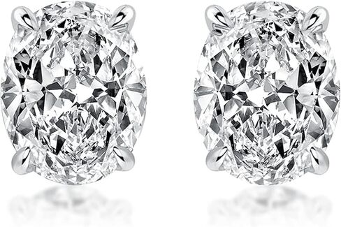 أقراط PAFIDDY للسيدات من الفضة الإسترليني عيار 925 ومطلية بالذهب الأبيض عيار 18 أقراط بيضاوية الشكل in Kuwait