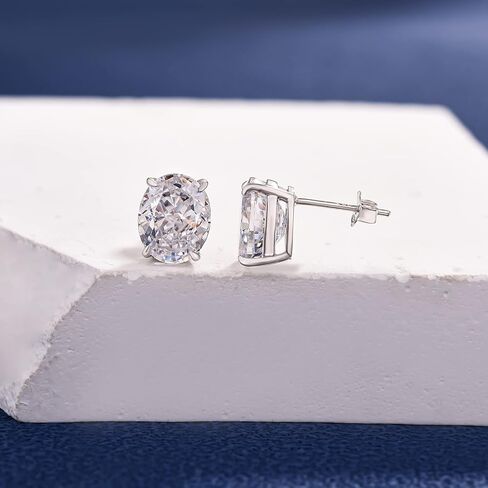 أقراط PAFIDDY للسيدات من الفضة الإسترليني عيار 925 ومطلية بالذهب الأبيض عيار 18 أقراط بيضاوية الشكل in Kuwait