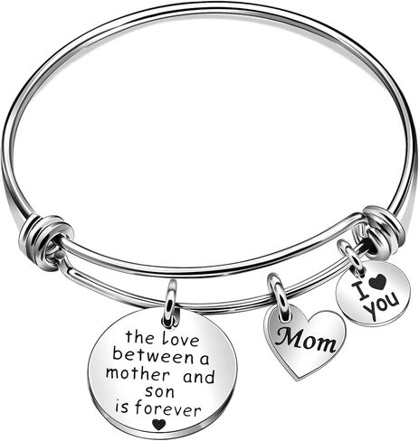 هدايا مجوهرات الأم والابن من أساور الأم أنا أحبك أساور فضية سحر للأم - الحب بين الأم والابن إلى الأبد in Kuwait