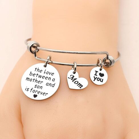 هدايا مجوهرات الأم والابن من أساور الأم أنا أحبك أساور فضية سحر للأم - الحب بين الأم والابن إلى الأبد in Kuwait
