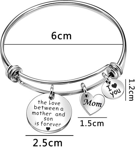 هدايا مجوهرات الأم والابن من أساور الأم أنا أحبك أساور فضية سحر للأم - الحب بين الأم والابن إلى الأبد in Kuwait