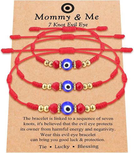 UNGENT THEM 7 عقدة عين الشر Mommy and Me سوار قابل للتعديل للعائلة الأم والأولاد والبنات in Kuwait