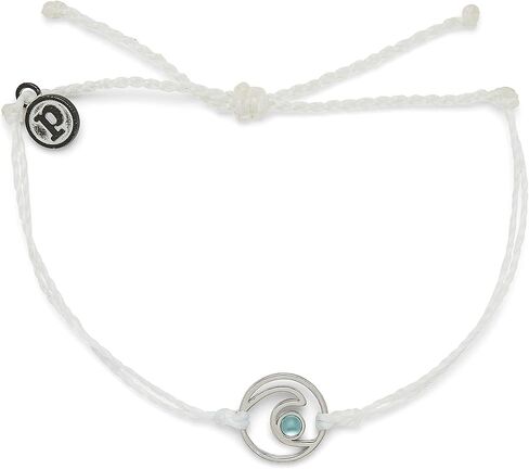 سوار Pura Vida الفضي أو الذهبي اللامع - مقاوم للماء بنسبة 100%، حزام قابل للتعديل - حلية مطلية بالعلامة التجارية in Kuwait