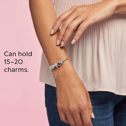 PANDORA Jewelry Bangle Charm Sterling Silver Bracelet, 7.5", No Box in Saudi Arabia