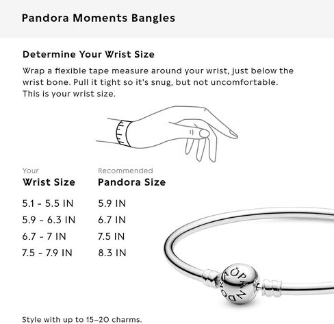 PANDORA Jewelry Bangle Charm Sterling Silver Bracelet, 7.5", No Box in Saudi Arabia