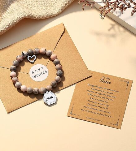 TONY & SANDY Gifts for Mom, New Mom, Dog Mom, Friend, Sister, Daughter, Granddaughter, Aunt, Gemstone Beaded Bracelets for Women Teen Girls Graduation Birthday Christmas Jewelry Presents in Kuwait