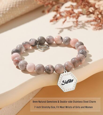 TONY & SANDY Gifts for Mom, New Mom, Dog Mom, Friend, Sister, Daughter, Granddaughter, Aunt, Gemstone Beaded Bracelets for Women Teen Girls Graduation Birthday Christmas Jewelry Presents in Kuwait