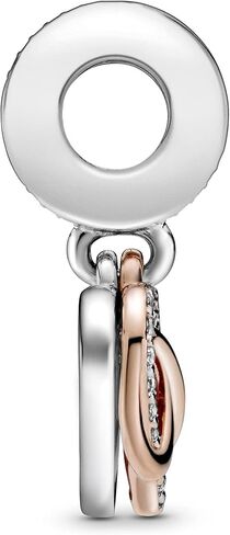 PANDORA Jewelry Sparkling Infinity Heart Dangle Charm - Pink Necklace or Bracelet Charm for Women - Sterling Silver and 14k Rose Gold-Plated with Cubic Zirconia in Saudi Arabia