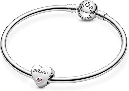 PANDORA Jewelry Sister's Love Cubic Zirconia Charm in Sterling Silver, No Box in Saudi Arabia