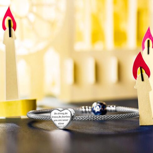 MUERDOU Heart Charm Fit Charms Bracelet Christian Bible Verse Charm Prayer Faith Religious Jewelry Gifts for Women in Kuwait