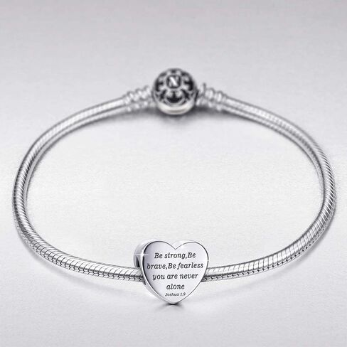 MUERDOU Heart Charm Fit Charms Bracelet Christian Bible Verse Charm Prayer Faith Religious Jewelry Gifts for Women in Kuwait