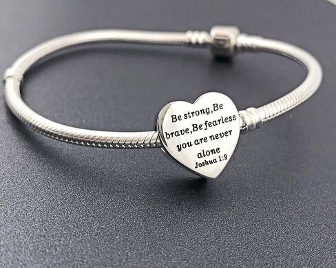 MUERDOU Heart Charm Fit Charms Bracelet Christian Bible Verse Charm Prayer Faith Religious Jewelry Gifts for Women in Kuwait