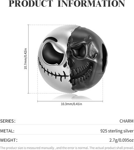 AIEGNOS Skull Charms for Women Bracelet 925 Sterling Silver Anime Charms for European Snake Charm Bracelet Necklace for Daughter Sister Christmas Birthday Gifts in Kuwait