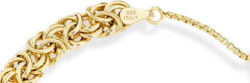 Miabella Italian 925 Sterling Silver Byzantine Bolo Bracelet for Women, Adjustable Bracelet Handmade in Italy in Kuwait