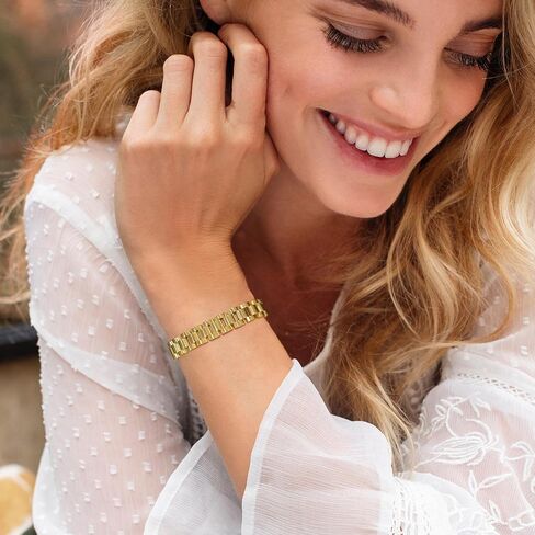 MPRAINBOW Personalized Women Thick Link Bracelet - Love Quote Name ID Engraved Link Bracelet,Adjustable Watch Band Chain Wristband Jewelry Gifts to Lover Girlfriend Wife Mom Sister in Kuwait