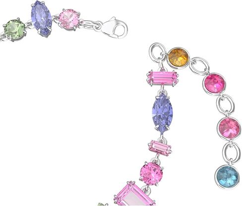 مجموعة مجوهرات كريستال سواروفسكي جيما، أقراط وأقراط وسوار، ذات لون ذهبي ولون روديوم in Kuwait