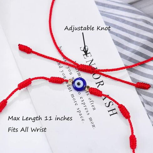 Tarsus (Ver.3) Evil Eye 7 Knot Lucky Bracelets Adjustable Red String Amulet for Women Men girls & Boys （6 Pcs Bracelet） in Saudi Arabia