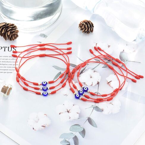 Tarsus (Ver.3) Evil Eye 7 Knot Lucky Bracelets Adjustable Red String Amulet for Women Men girls & Boys （6 Pcs Bracelet） in Saudi Arabia