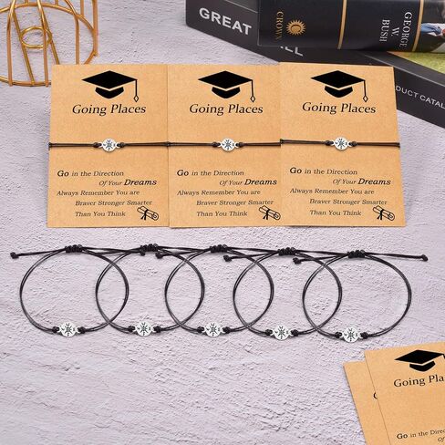 GBTBYS 20PCS Graduation Bracelet Gifts for Her Him, Compass Bracelets Set 2022 2023 Graduate College High School Inspirational Gifts Graduation Gifts for Classmates in Kuwait