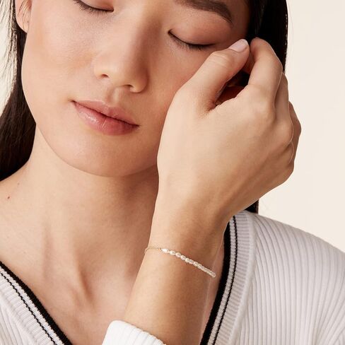 PAVOI Gold Tiny Pearl Bracelet | 14K Gold Plated Freshwater Cultured Pearls | Bracelets for Women in Saudi Arabia
