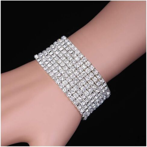 Zealmer Sparkle Multicolor Rhinestone Stackable Stretch Bracelets for Women in Kuwait