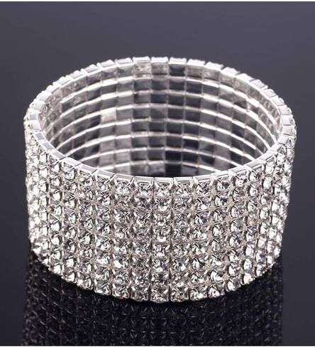 Zealmer Sparkle Multicolor Rhinestone Stackable Stretch Bracelets for Women in Kuwait