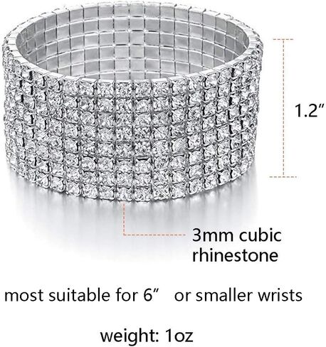 Zealmer Sparkle Multicolor Rhinestone Stackable Stretch Bracelets for Women in Kuwait