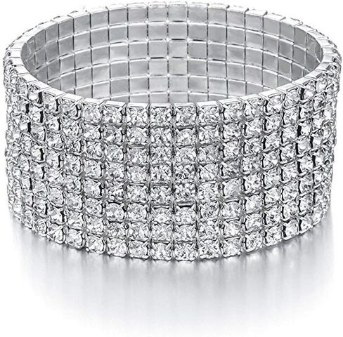 Zealmer Sparkle Multicolor Rhinestone Stackable Stretch Bracelets for Women in Kuwait