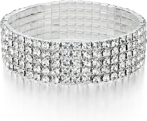 Zealmer Sparkle Multicolor Rhinestone Stackable Stretch Bracelets for Women in Kuwait