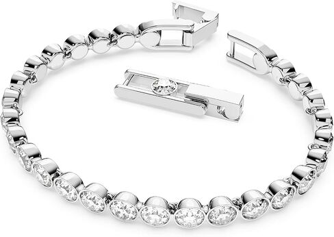 Swarovski Tennis Bracelet and Earring Jewelry Collection, Rhodium Finish, Clear Crystals in Saudi Arabia