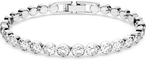 Swarovski Tennis Bracelet and Earring Jewelry Collection, Rhodium Finish, Clear Crystals in Saudi Arabia