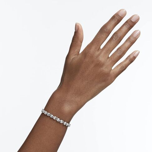 Swarovski Tennis Bracelet and Earring Jewelry Collection, Rhodium Finish, Clear Crystals in Saudi Arabia