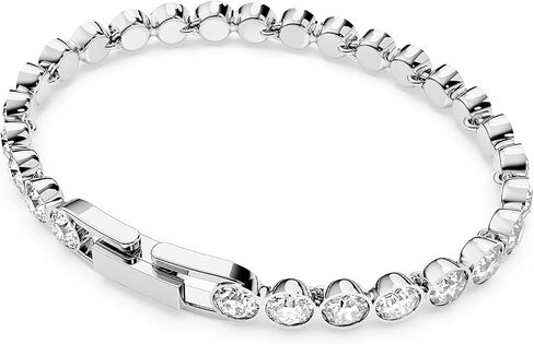 Swarovski Tennis Bracelet and Earring Jewelry Collection, Rhodium Finish, Clear Crystals in Saudi Arabia