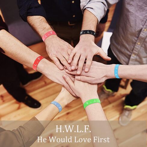FUNRUN JEWELRY 30Pcs WWJD HWLF Bracelets What Would Jesus Do He Would Love First Woven Wristbands for Men Women Religious Christian W.W.J.D Bracelet for Fundraisers in Saudi Arabia