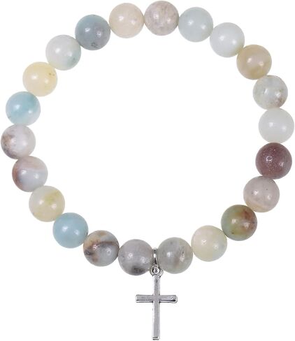 هدايا مسيحية من جيلكوني للنساء والرجال، سوار متقاطع من الحجر الطبيعي، هدايا دينية كاثوليكية للنساء والرجال والمراهقين والبنات والحفيد in Kuwait