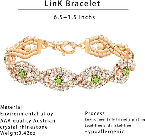 3/4 Pieces Women Jewelry Set Rhinestone Crystal Bride Statement Choker Necklace Tiara Crown Link Bangle Bracelet Teardrop Dangle Earrings Set for Wedding Party in Kuwait