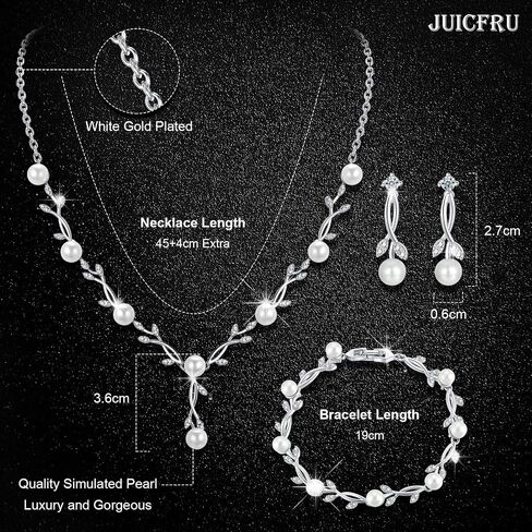 Wedding Jewelry Set for Bride Bridal Jewelry Set for Wedding Cubic Zirconia Necklace Earrings Bracelet Sets for Bride Silver Jewelry Set for Women Bridesmaid Jewelry Set for Wedding Costume Jewelry in Saudi Arabia