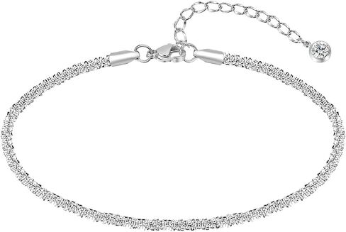 JYUEDA Sparkling Gold Anklet Bracelets for Women,Cute 18K Gold Plated Anklets for Women Teen Girls Large Ankles in Kuwait