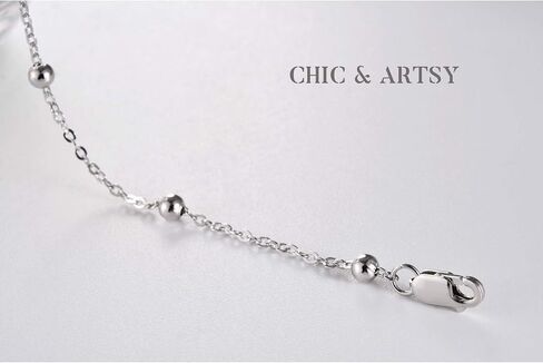 CHIC & ARTSY 925 سوار الكاحل من الفضة الاسترليني خلخال متعدد الطبقات للنساء الأقمار الصناعية، نجمة، صليب، دائرة، فراشة، دمعة، قرص بيضاوي الطبقات خلخال الشاطئ مجوهرات in Kuwait