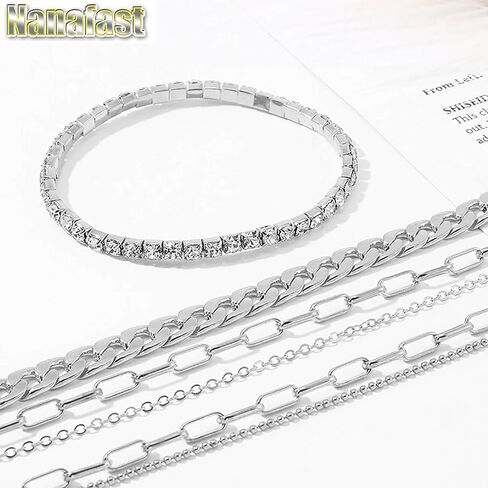 Nanafast 4-6PCS مجموعة أساور الكاحل للنساء الذهب بوهو شاطئ خلخال سلسلة قابل للتعديل مجوهرات للقدم للفتيات أسلوب بسيط للغاية in Saudi Arabia