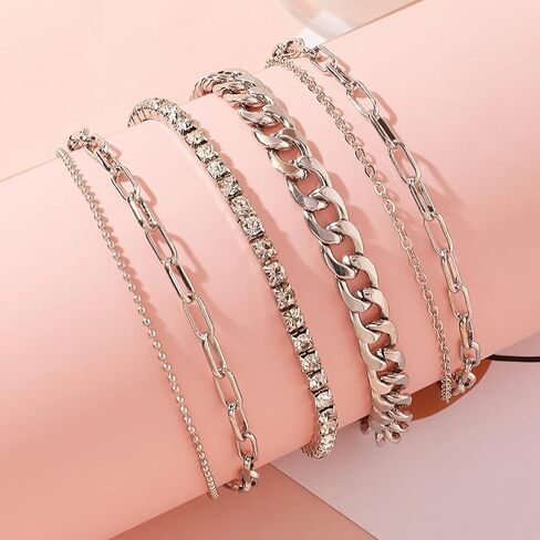 Nanafast 4-6PCS مجموعة أساور الكاحل للنساء الذهب بوهو شاطئ خلخال سلسلة قابل للتعديل مجوهرات للقدم للفتيات أسلوب بسيط للغاية in Saudi Arabia