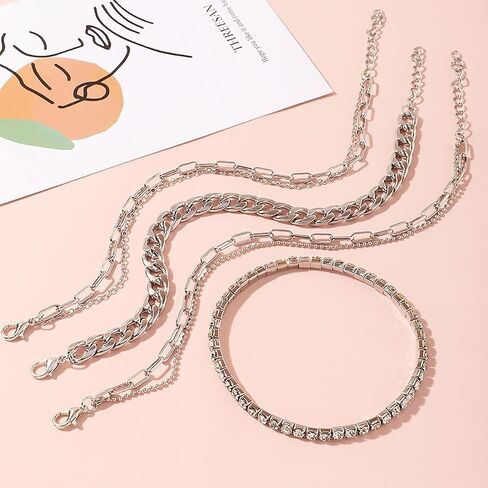 Nanafast 4-6PCS مجموعة أساور الكاحل للنساء الذهب بوهو شاطئ خلخال سلسلة قابل للتعديل مجوهرات للقدم للفتيات أسلوب بسيط للغاية in Saudi Arabia