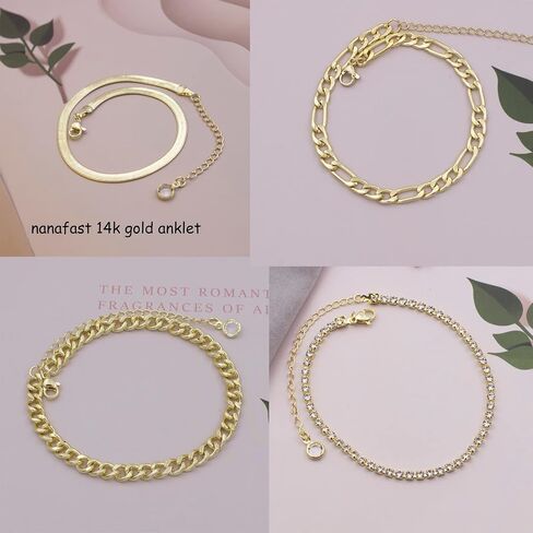 Nanafast 4-6PCS مجموعة أساور الكاحل للنساء الذهب بوهو شاطئ خلخال سلسلة قابل للتعديل مجوهرات للقدم للفتيات أسلوب بسيط للغاية in Saudi Arabia