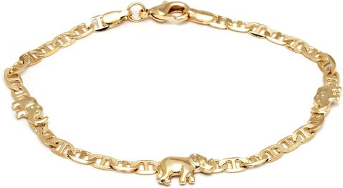 Barzel 18K Gold Plated Flat Marina Elephant Anklet For Women- Made In Brazil in Kuwait