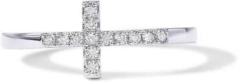 PAVOI 14K Gold Plated CZ Cross Ring | Eternity Promise Ring for Her | Infinity Wedding Band Ring in Saudi Arabia