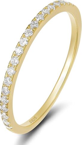 EAMTI 2mm 925 Sterling Silver Wedding Band Cubic Zirconia Half Eternity Stackable Engagement Ring Size 3-13 in Saudi Arabia