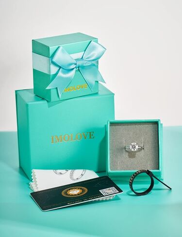 IMOLOVE Moissanite Solitaire Engagement Ring for Women, Women's Engagement Rings Moissanite Promise Rings 1CT D Color VVS1 Clarity Wedding band 925 Sterling Silver with 18K Gold Plated in Saudi Arabia